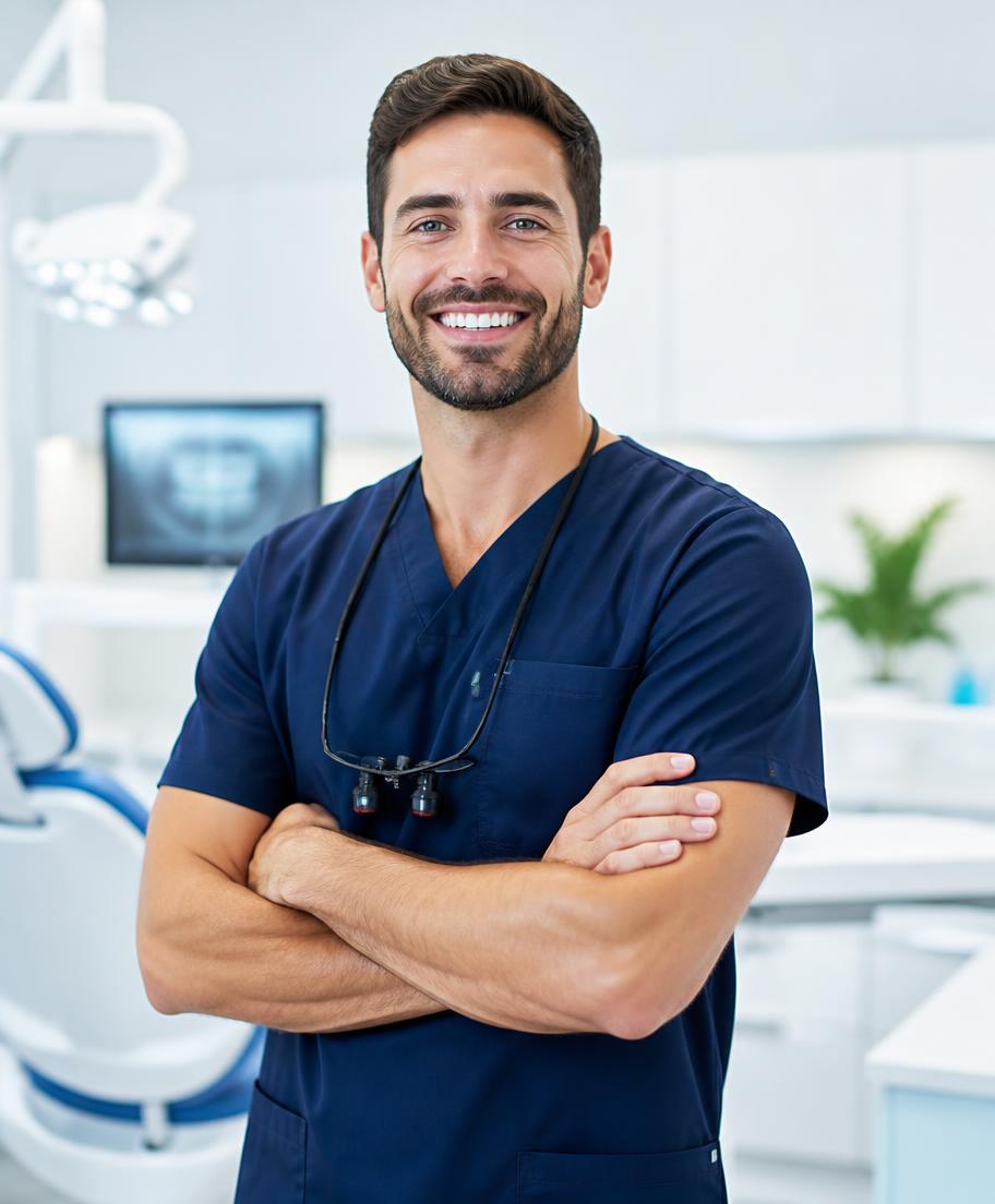 Dentist in a modern clinic